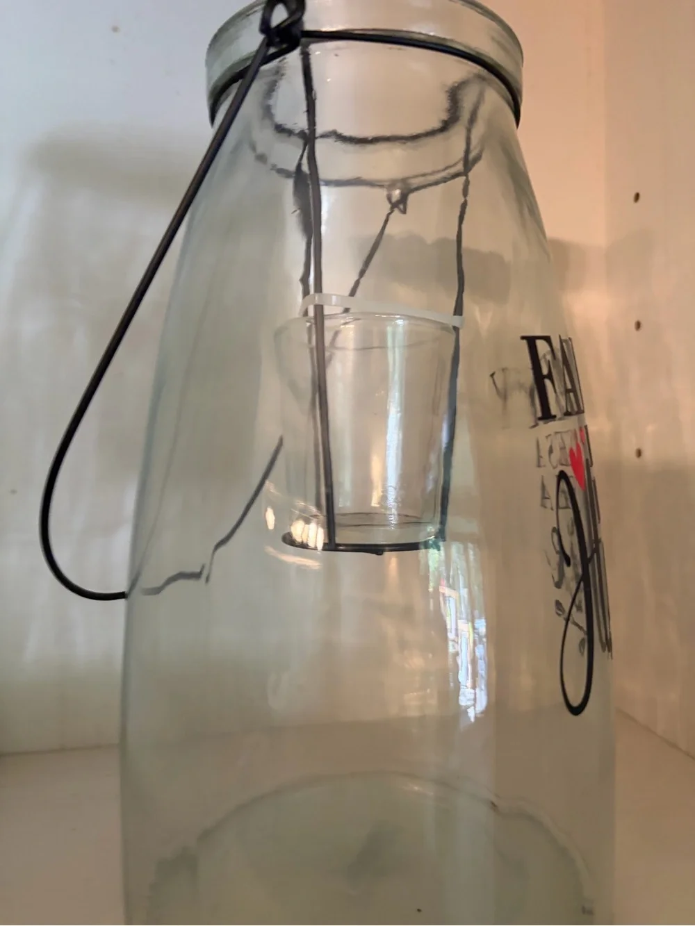 Glass Lantern Vase with 
